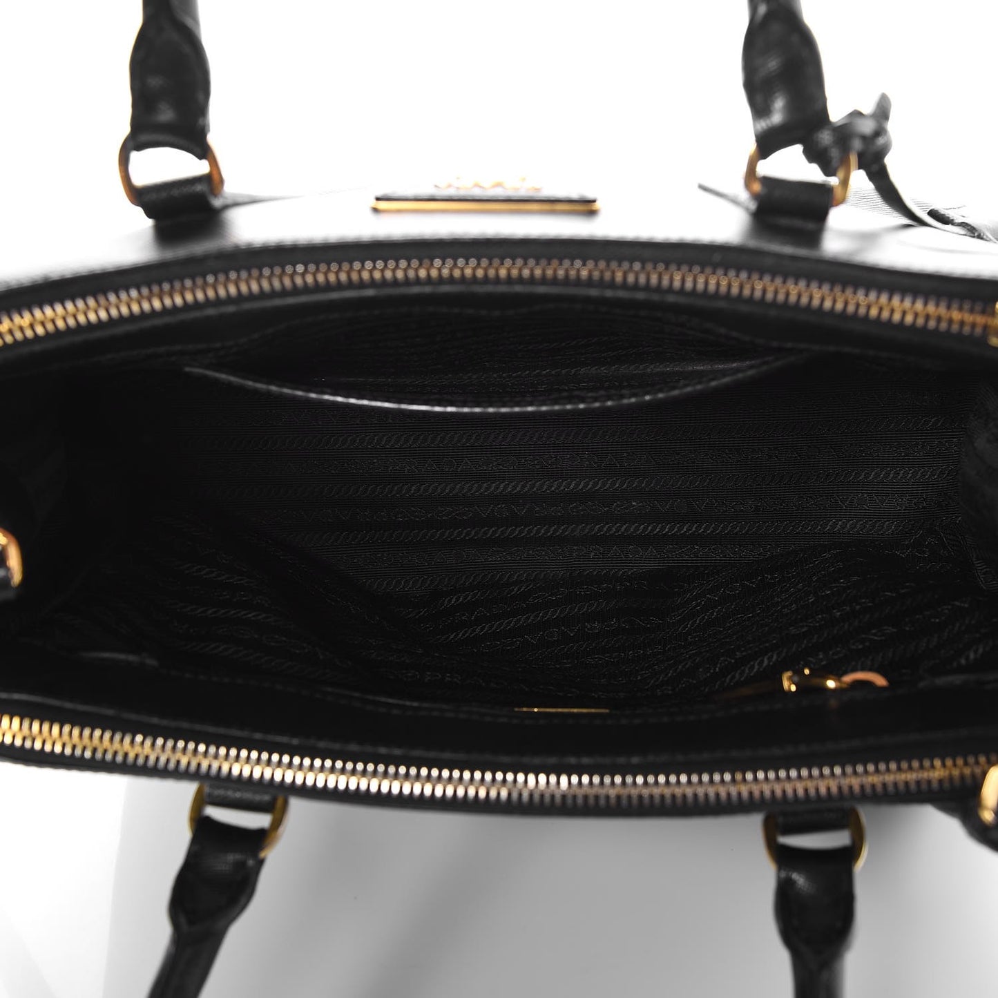 Saffiano Small Galleria Double Zip Tote Black
