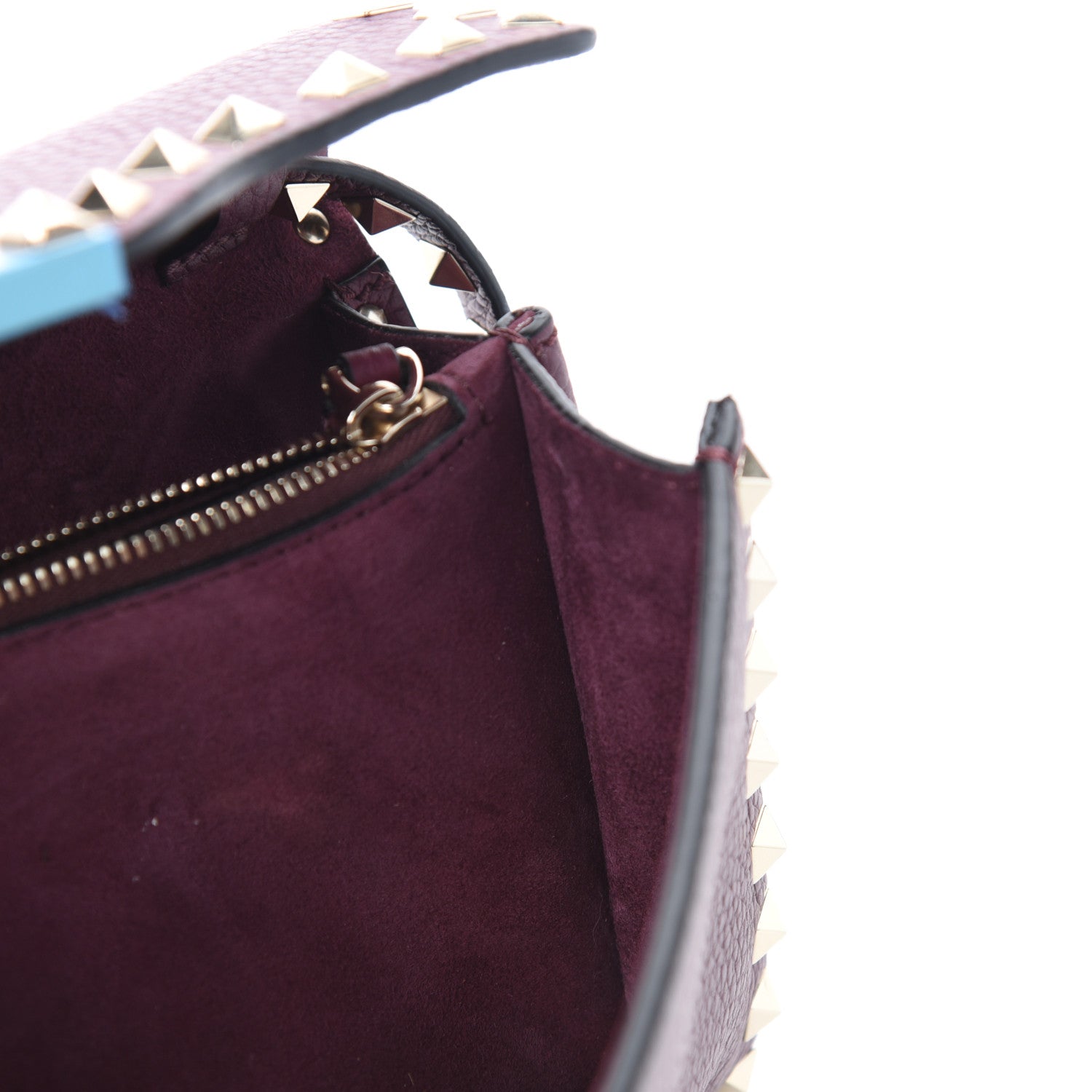 Valentino Garavani Pebbled Calfskin Medium Rockstud Flip Lock Crossbody Bag Vinaccia 8 of 10