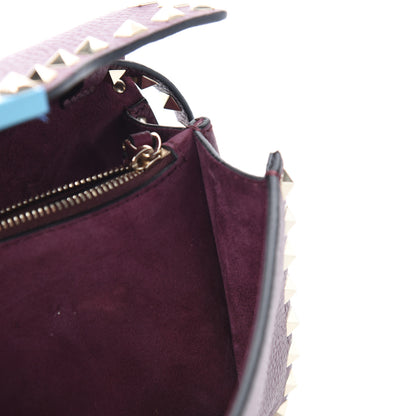 Valentino Garavani Pebbled Calfskin Medium Rockstud Flip Lock Crossbody Bag Vinaccia 8 of 10