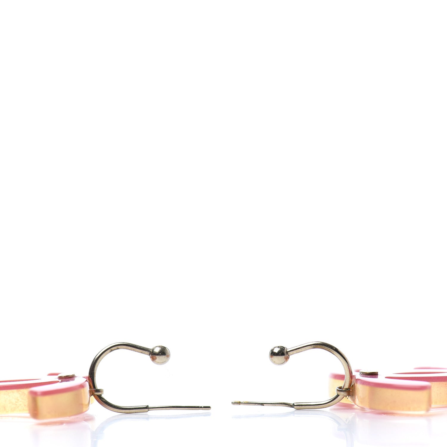 Chanel Resin CC Earrings Pink 3 of 4