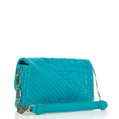 Versace Nappa Barocco Quilted Calliope Vanitas Shoulder Bag Light Blue 3 of 8
