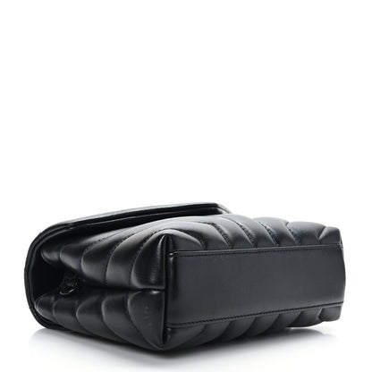 Saint Laurent Calfskin Y Quilted Monogram Toy Loulou Crossbody Bag Black 3 of 8