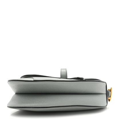 Christian Dior Grained Calfskin Saddle Bag Grey Stone 4 of 13