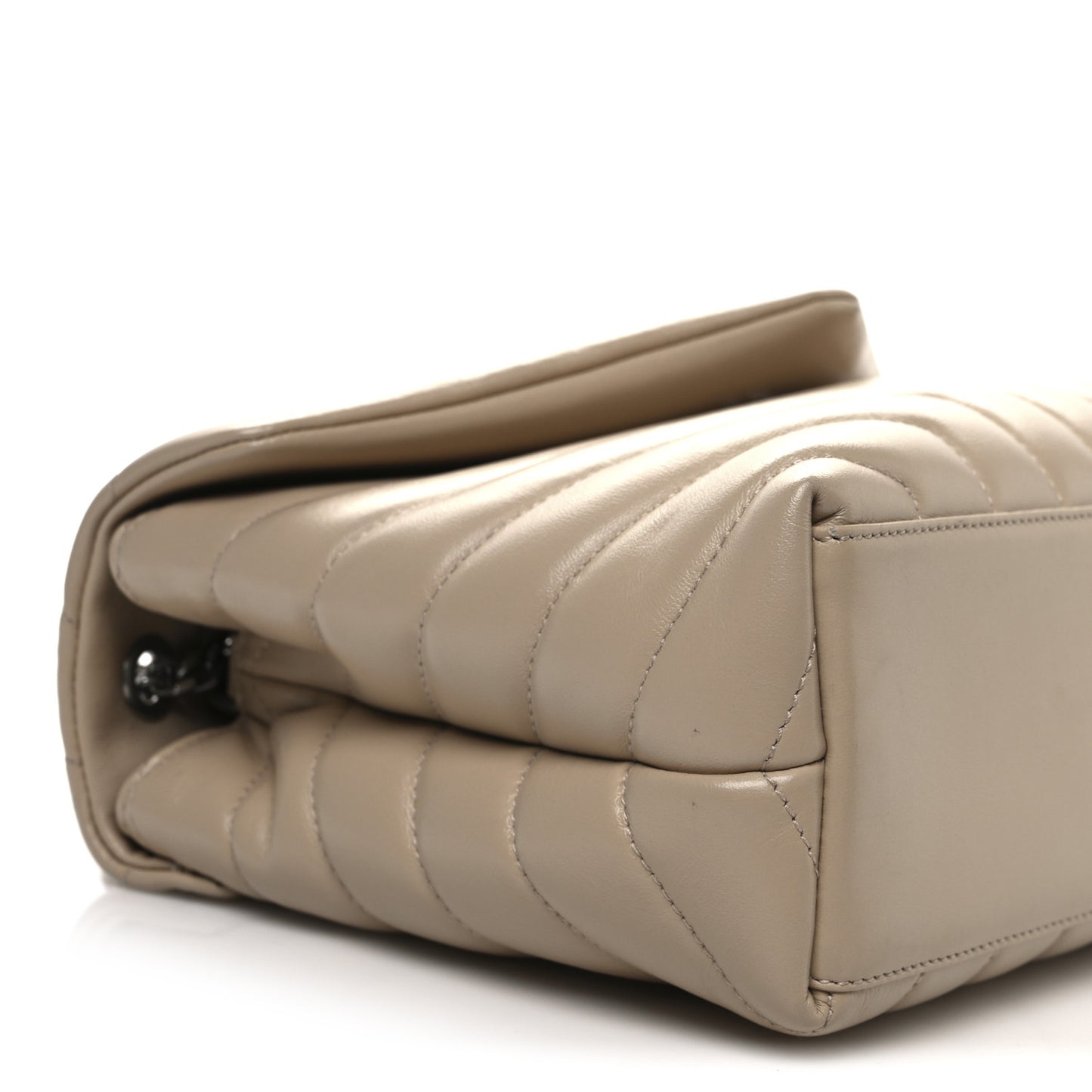 Calfskin Y Quilted Monogram Small Loulou Chain Satchel Nude Powder