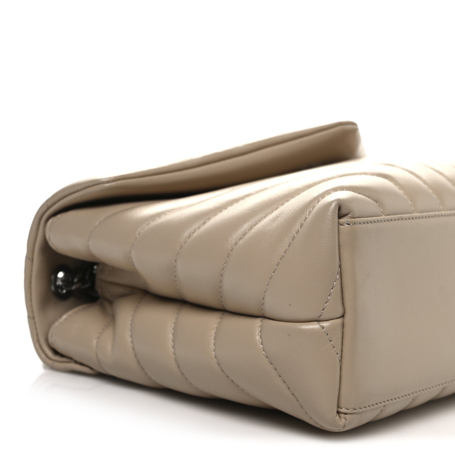 Saint Laurent Calfskin Y Quilted Monogram Small Loulou Chain Satchel Nude Powder 10 of 11