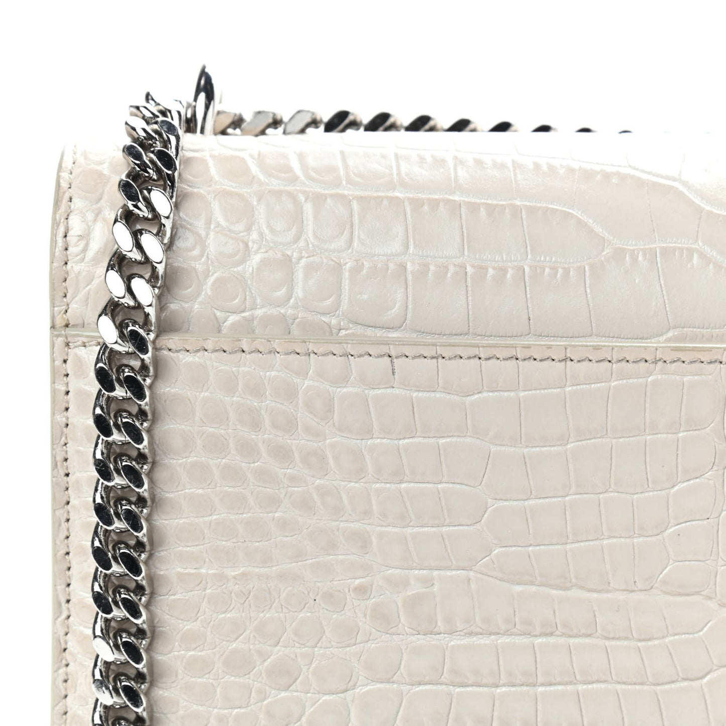 Calfskin Crocodile Embossed Medium Monogram Sunset Blanc Vintage