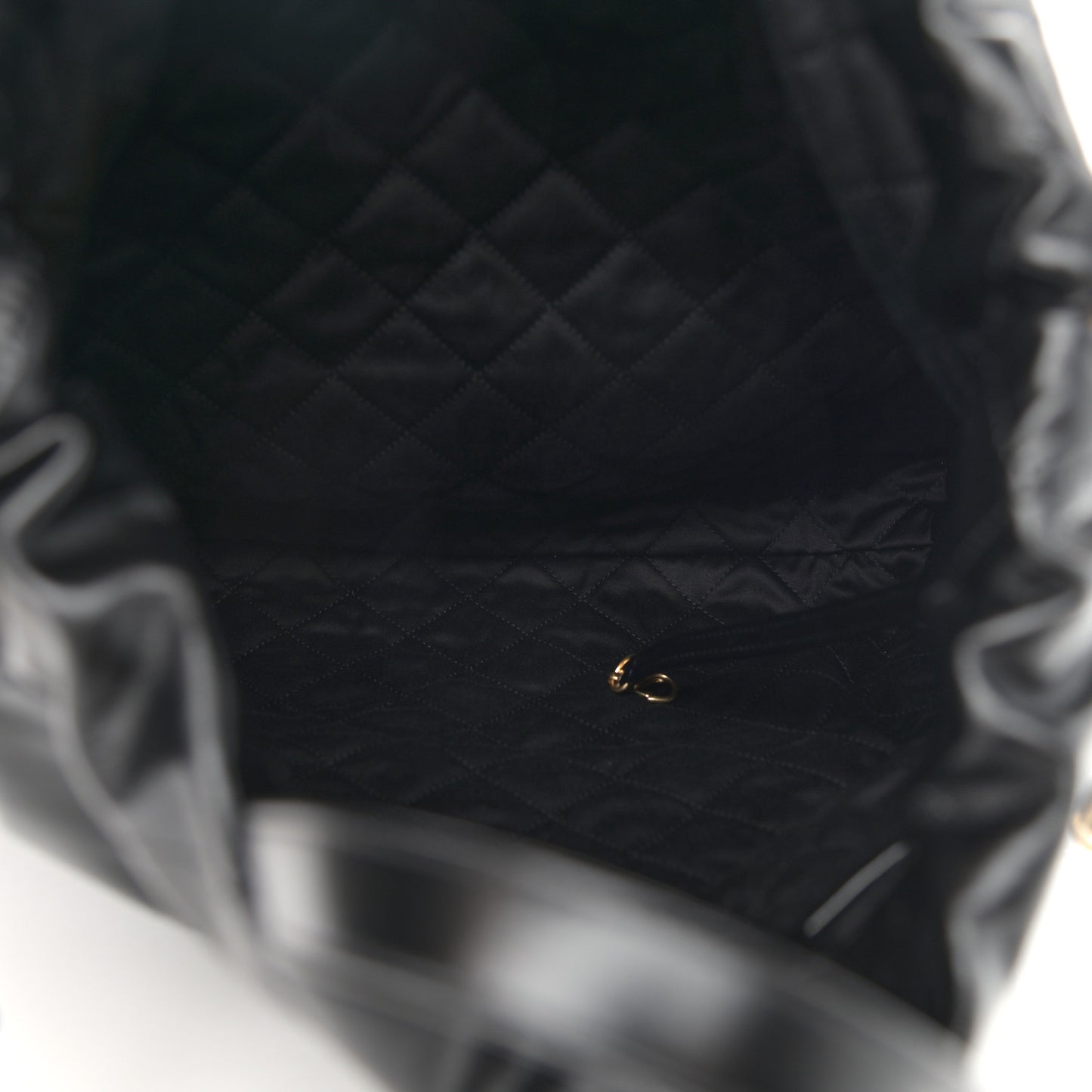 Shiny Calfskin Quilted Chanel 22 Backpack Black