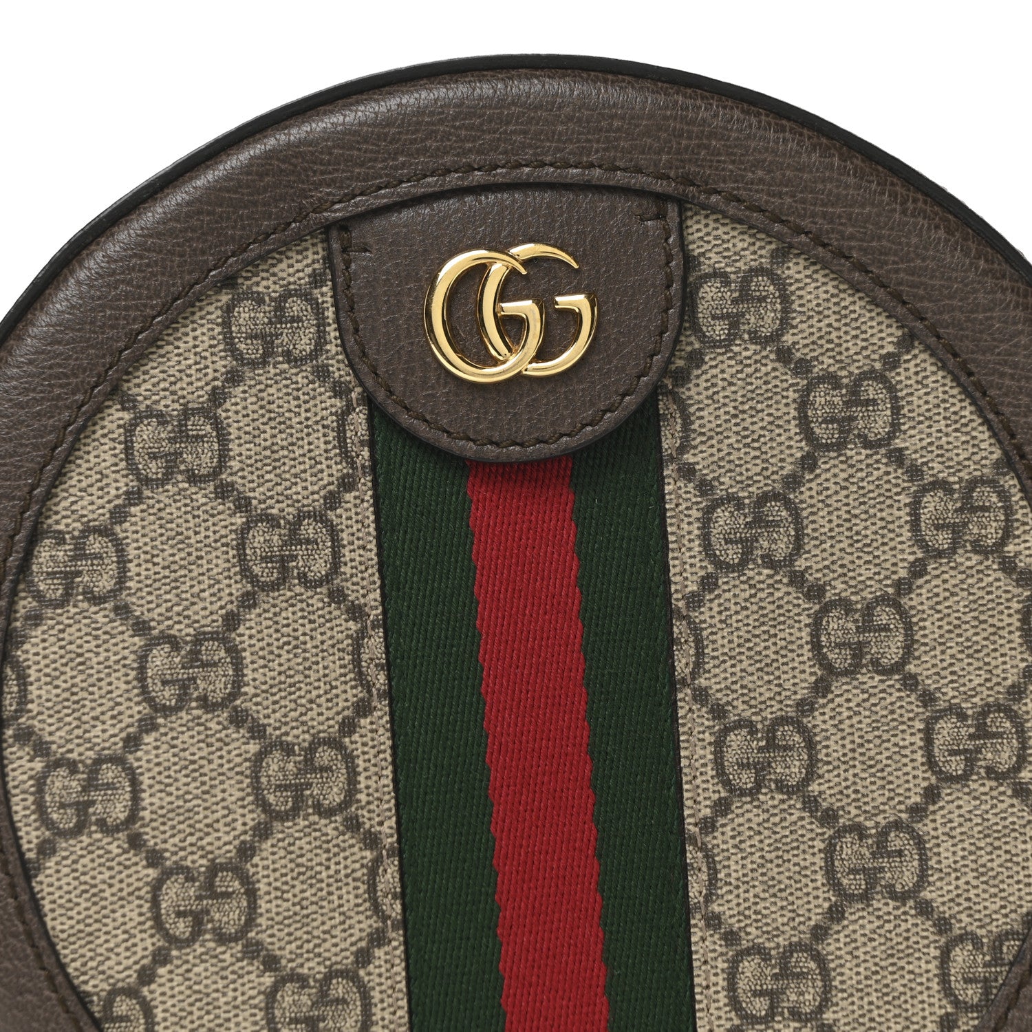 Gucci GG Supreme Monogram Web Mini Ophidia Round Shoulder Bag Brown 8 of 10