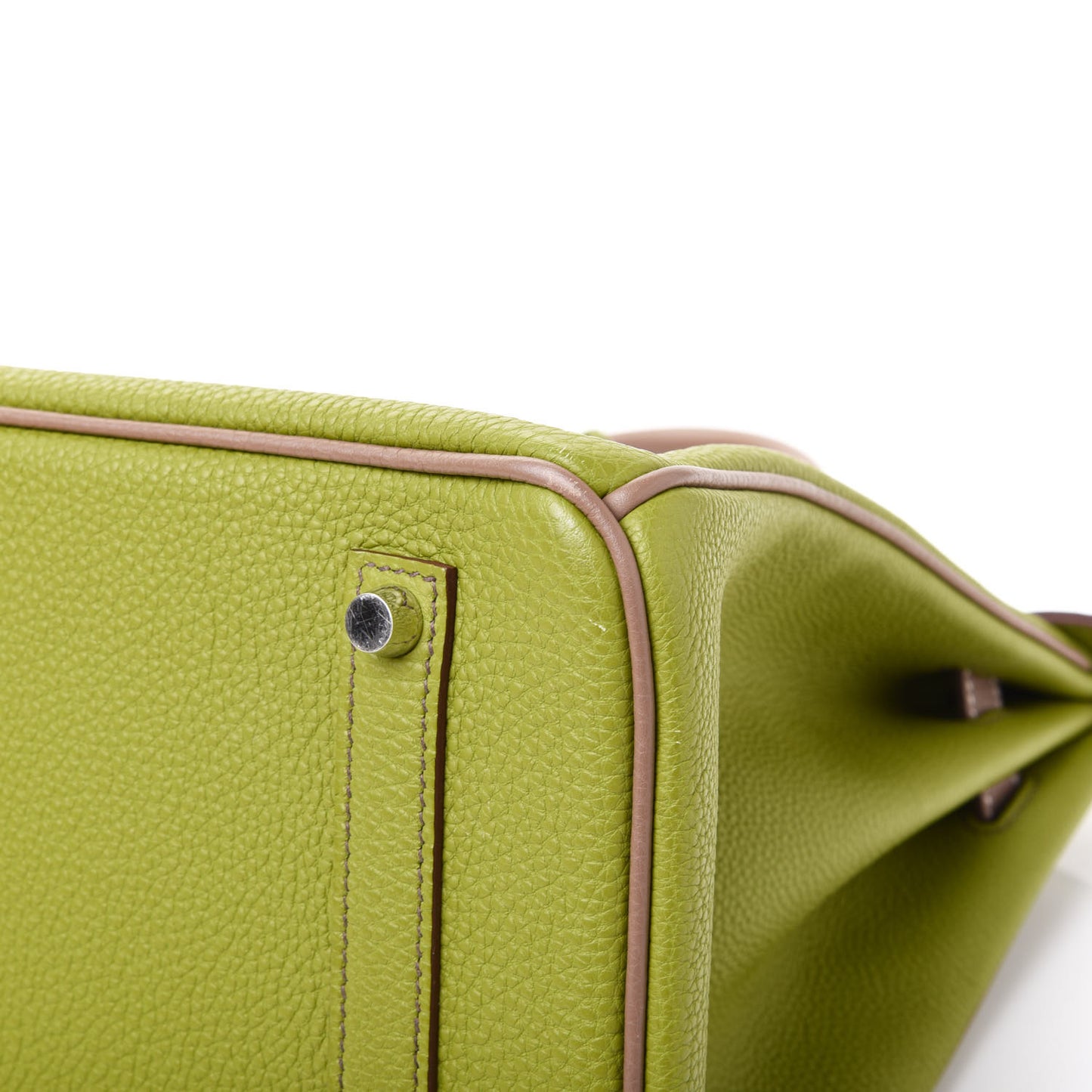 Togo Bi Color Horseshoe Birkin 35 Vert Anis Etoupe