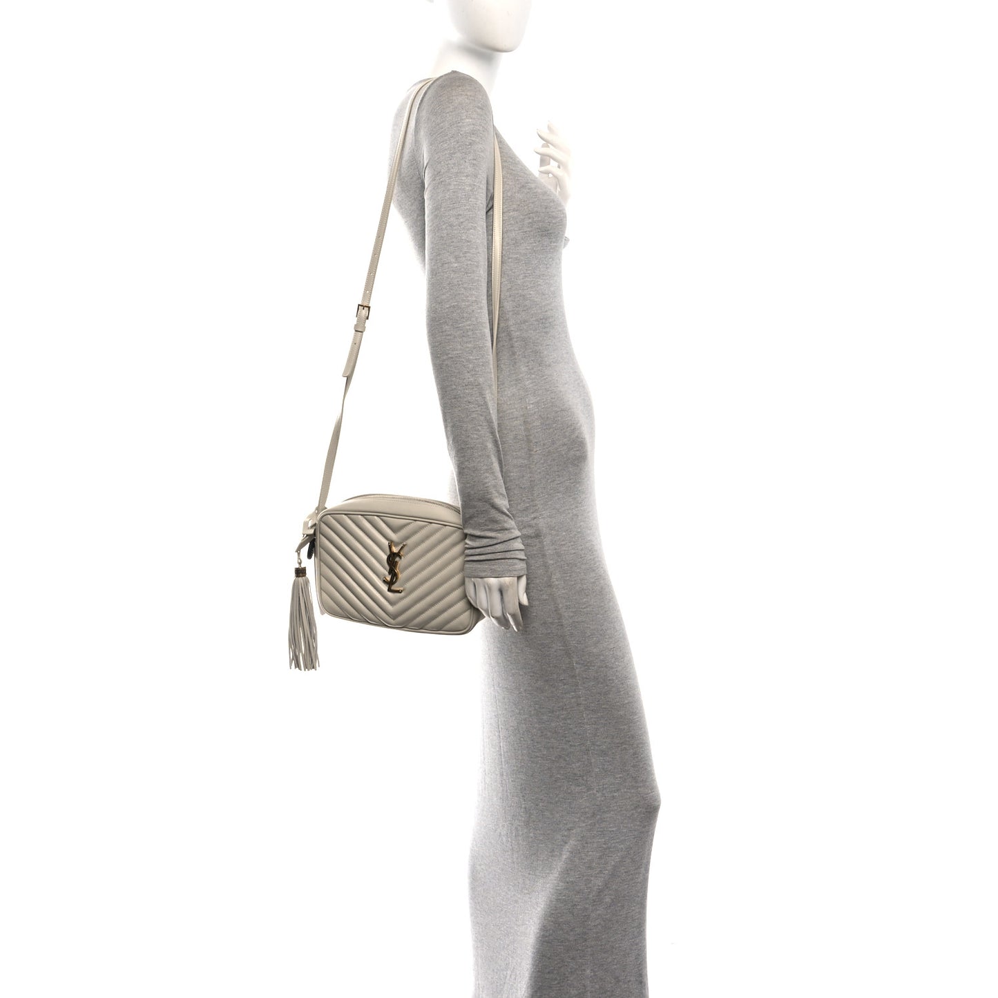 Calfskin Matelasse Monogram Lou Camera Bag Crema Soft