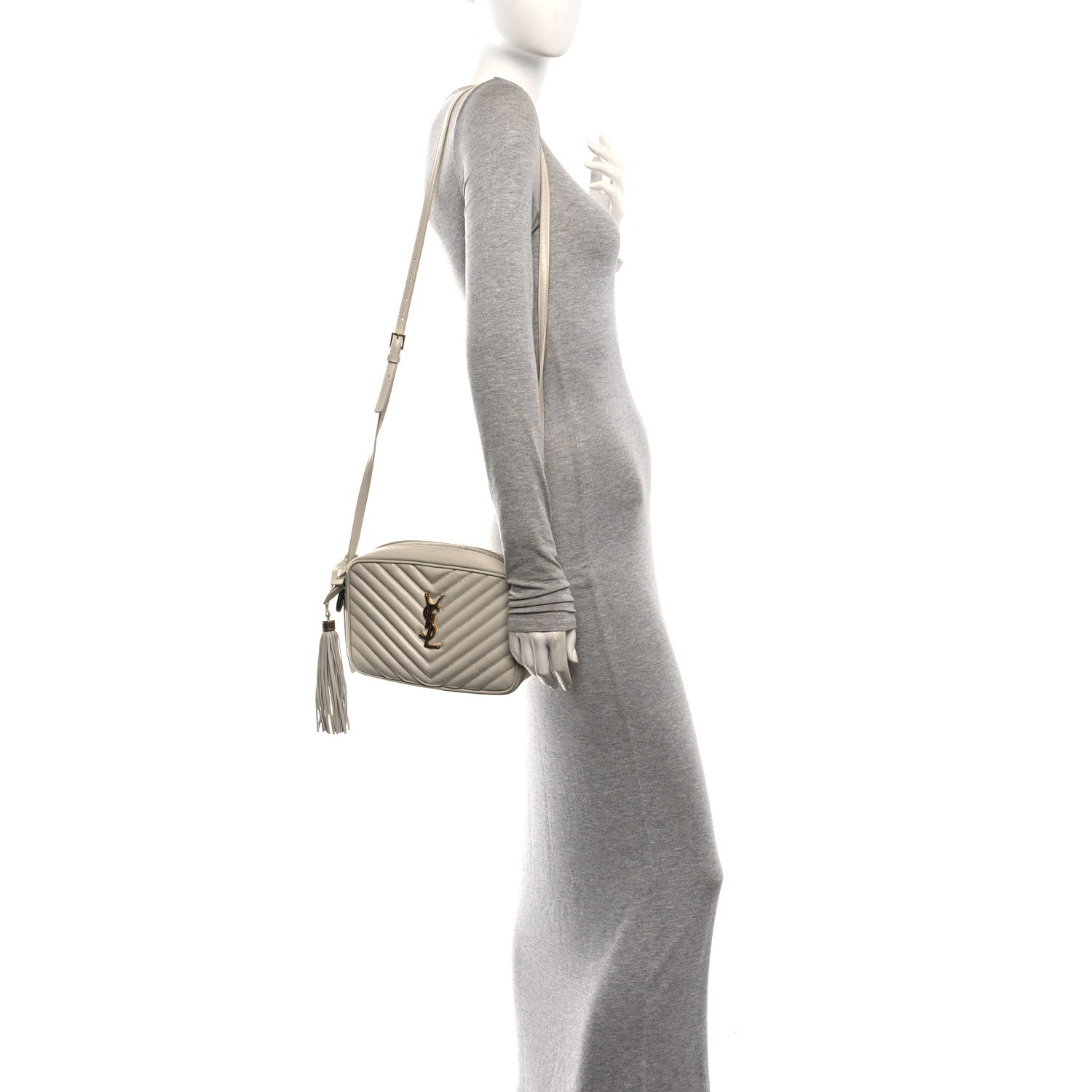 Saint Laurent Calfskin Matelasse Monogram Lou Camera Bag Crema Soft 2 of 10