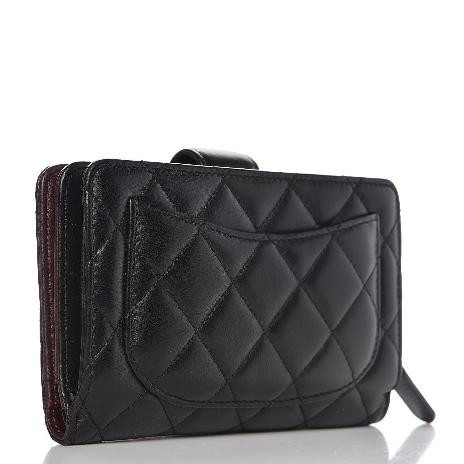 Chanel Lambskin Quilted Zipped Pocket Wallet Black 3 of 10