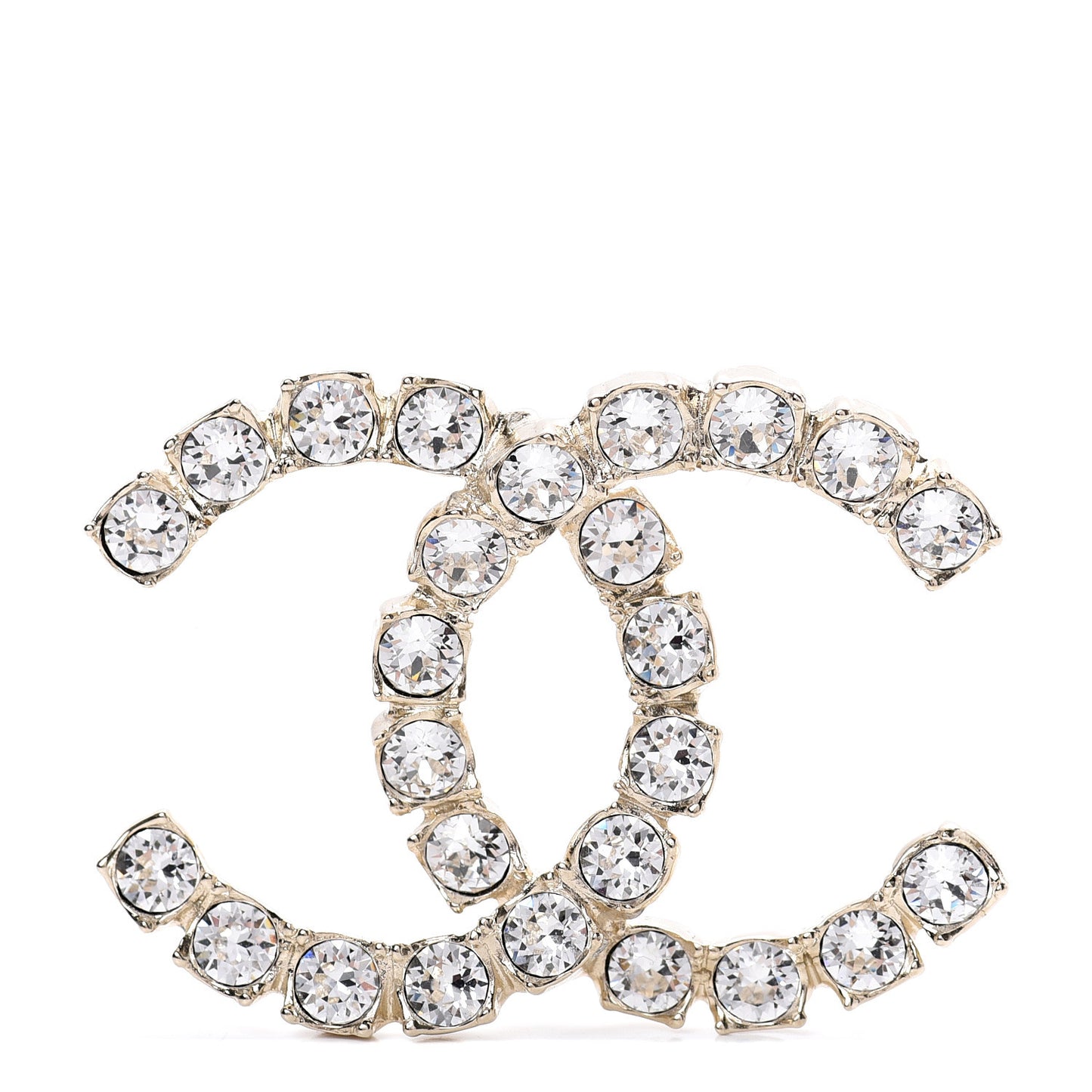 Crystal Coco's Pearls CC Brooch Gold