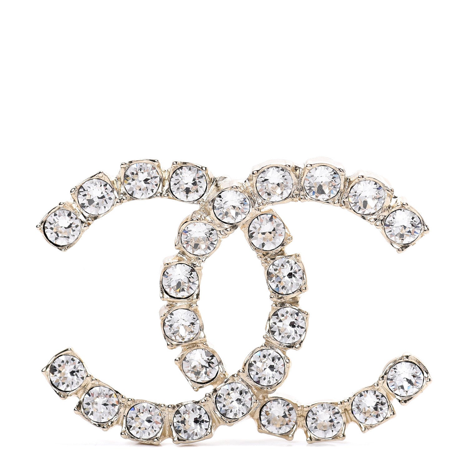 Chanel Crystal Coco's Pearls CC Brooch Gold 1 of 4