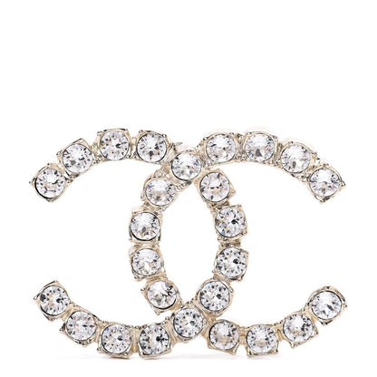 Chanel Crystal Coco's Pearls CC Brooch Gold 1 of 4