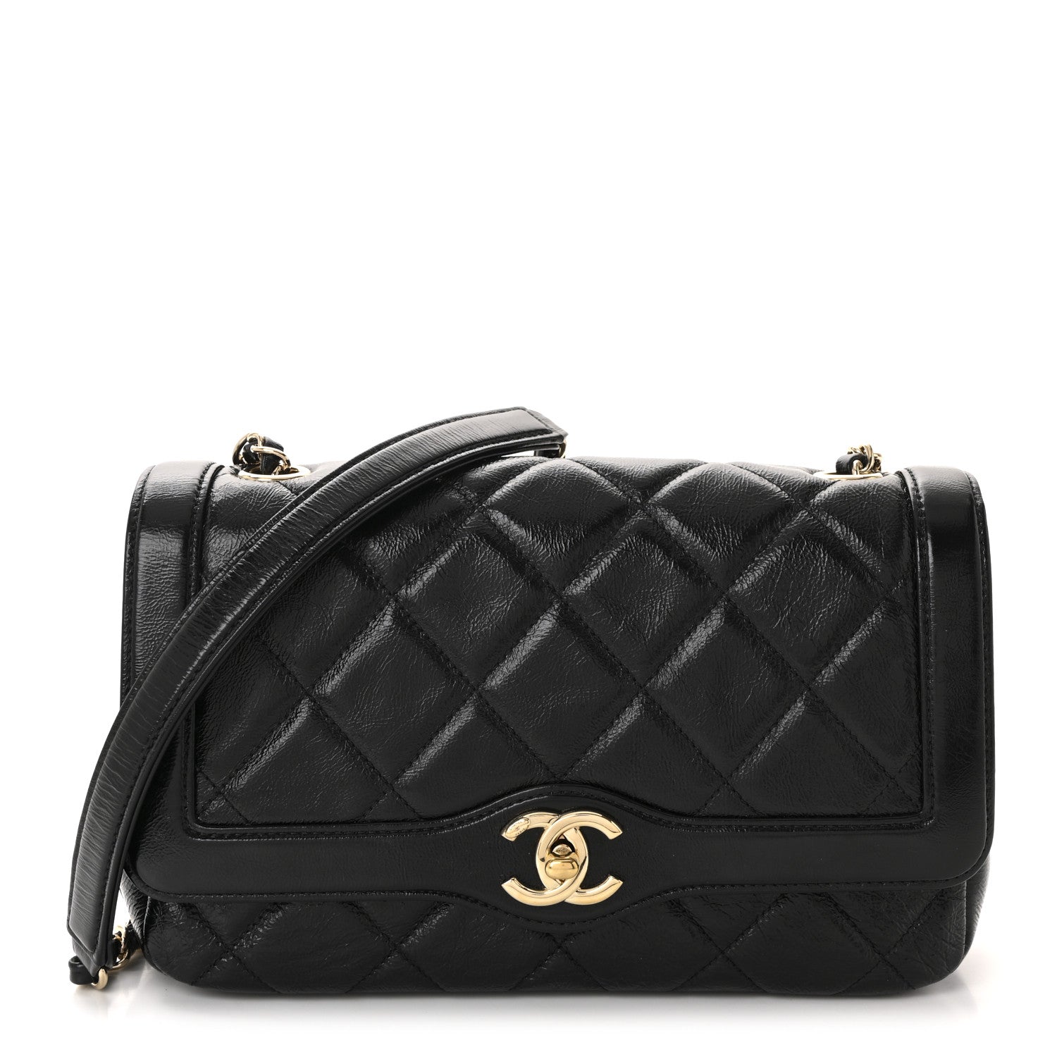 Chanel Crumpled Glazed Lambskin Quilted Small Flap Black 1 of 10