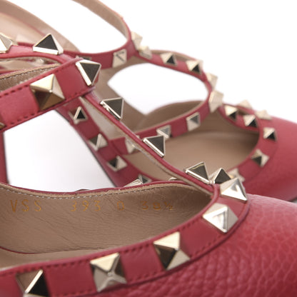 Valentino Garavani Pebbled Calfskin Rockstud Ankle Strap 100mm Pumps 38.5 Rock Pink 11 of 11
