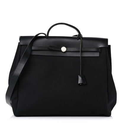 Hermes Toile Vache Calfskin Herbag 39 MM Black 1 of 25