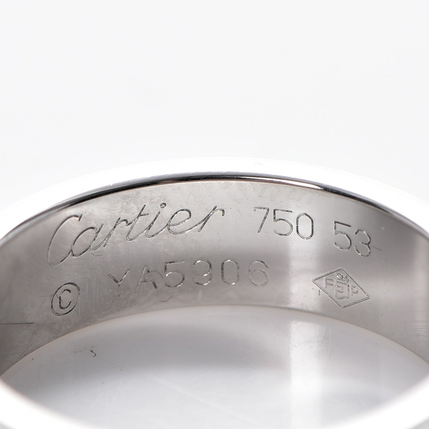 18K White Gold 5.5mm LOVE Ring 53 6.5