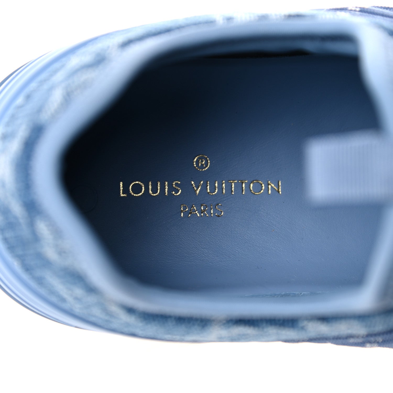 Louis Vuitton Denim Rubber Monogram Fastlane Low Sneakers 7.5 Navy 7 of 10