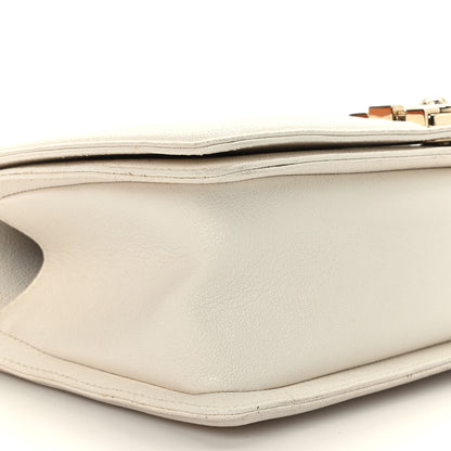 Chanel Caviar Chevron Quilted Medium Boy Flap White 8 of 9