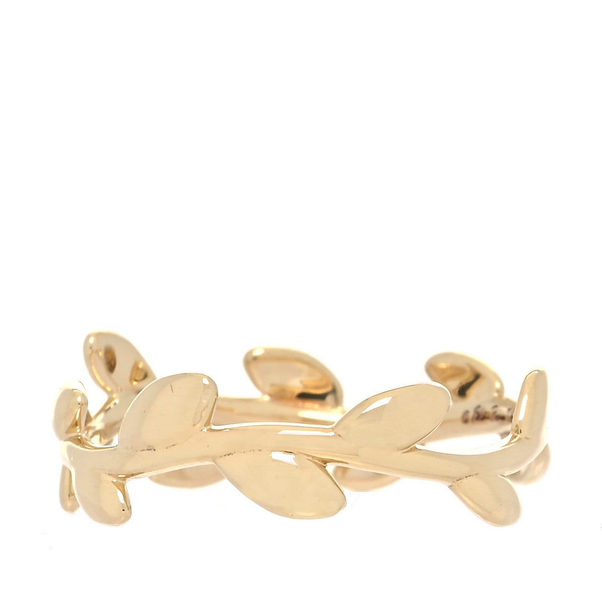 18K Yellow Gold Narrow Paloma Picasso Olive Leaf Band Ring 52 6