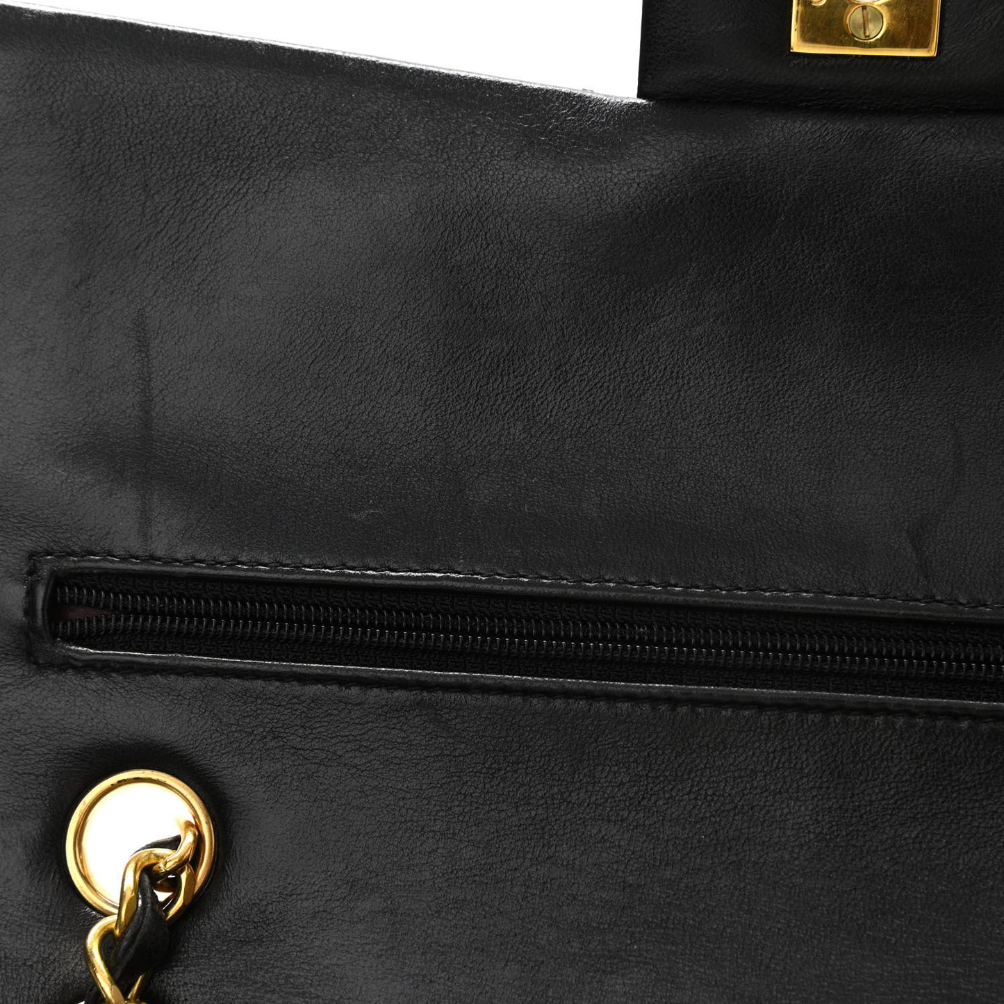 Lambskin Quilted Medium Double Flap Black