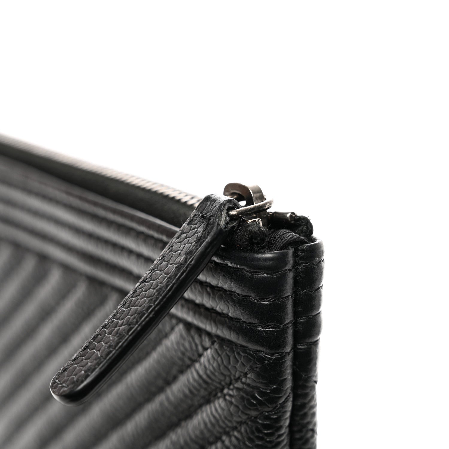 Chanel Caviar Chevron Quilted Medium Boy Cosmetic Case Black 8 of 8