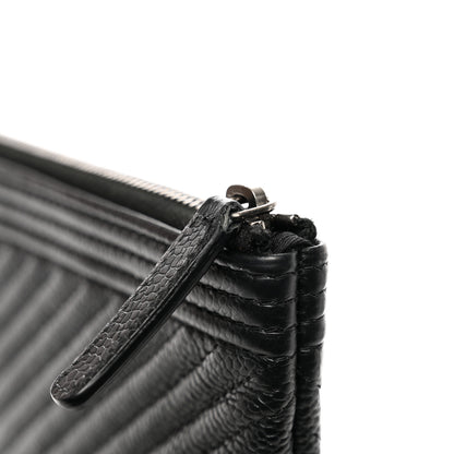 Chanel Caviar Chevron Quilted Medium Boy Cosmetic Case Black 8 of 8