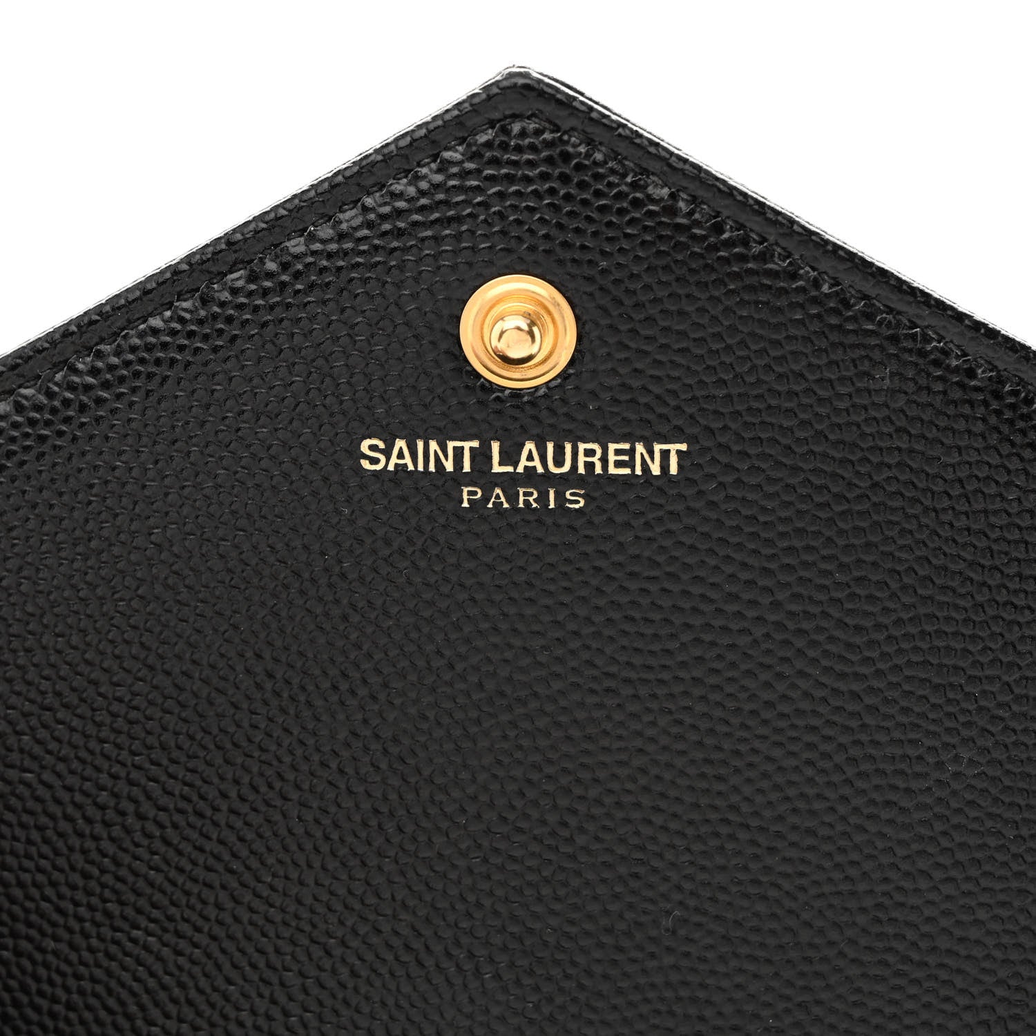 Saint Laurent Grain De Poudre Matelasse Chevron Monogram Chain Wallet Black 6 of 10