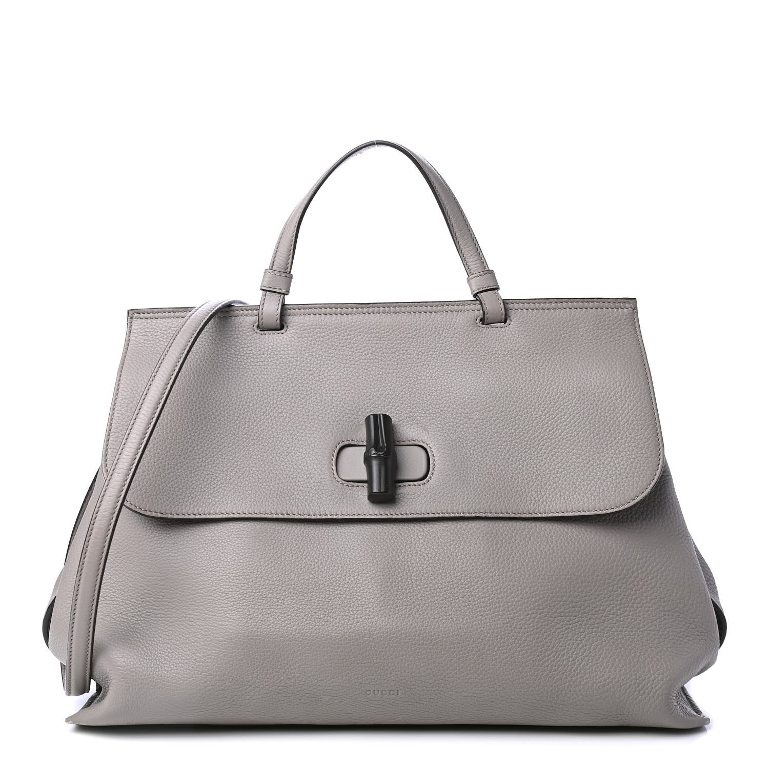 Gucci Cellarius Calfskin Large Bamboo Daily Top Handle Bag Storm Grey 1 of 4