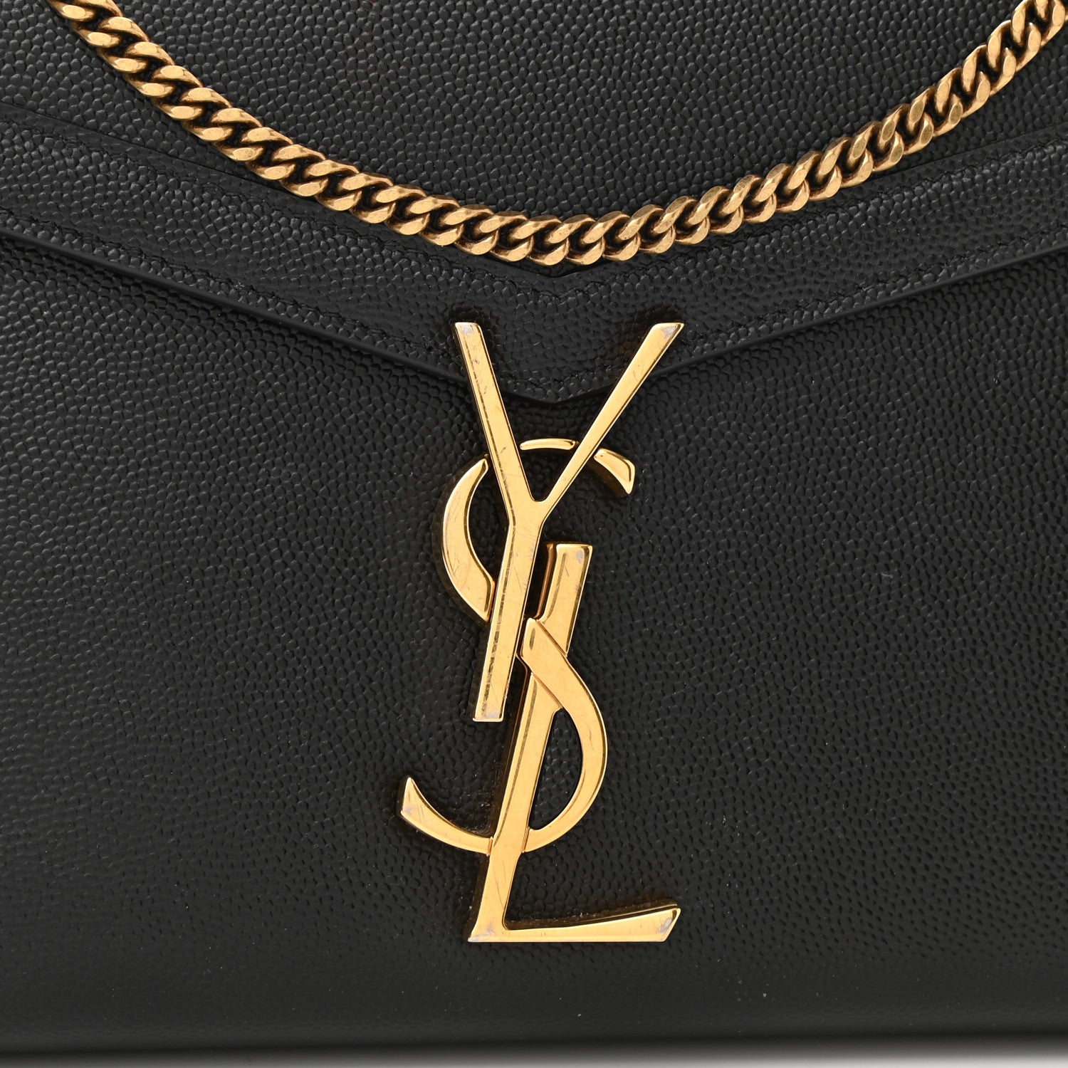 Saint Laurent Grain De Poudre Monogram Cassandra Chain Wallet Black 8 of 10