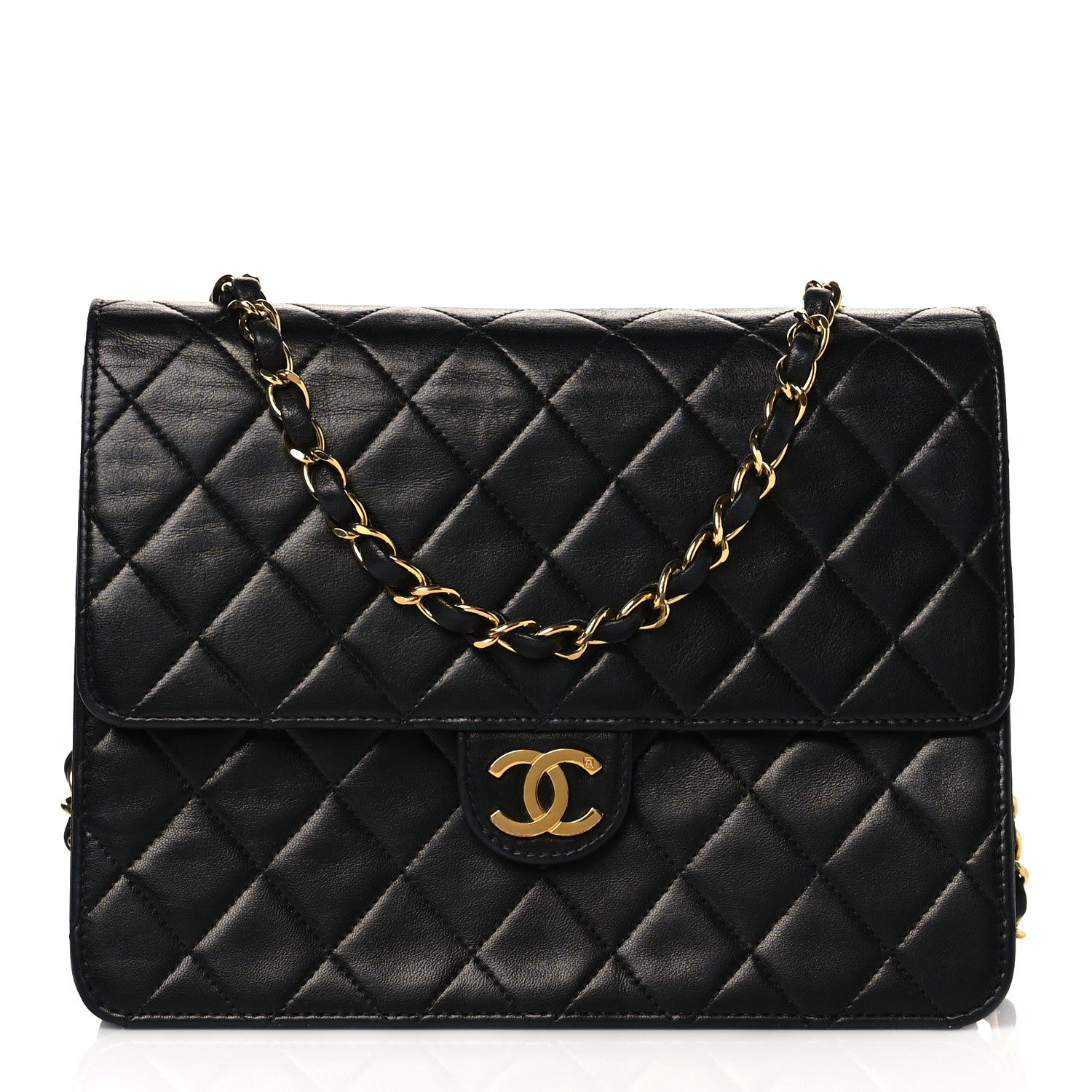 Chanel Lambskin Quilted Small Single Flap Black 1 of 10