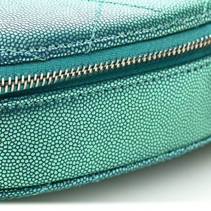 Chanel Metallic Caviar Quilted Camera Case Blue 10 of 12