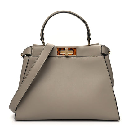 Fendi Vitello Seta Plexiglass Tortoise Medium Peekaboo Iconic Satchel Tortora 1 of 10
