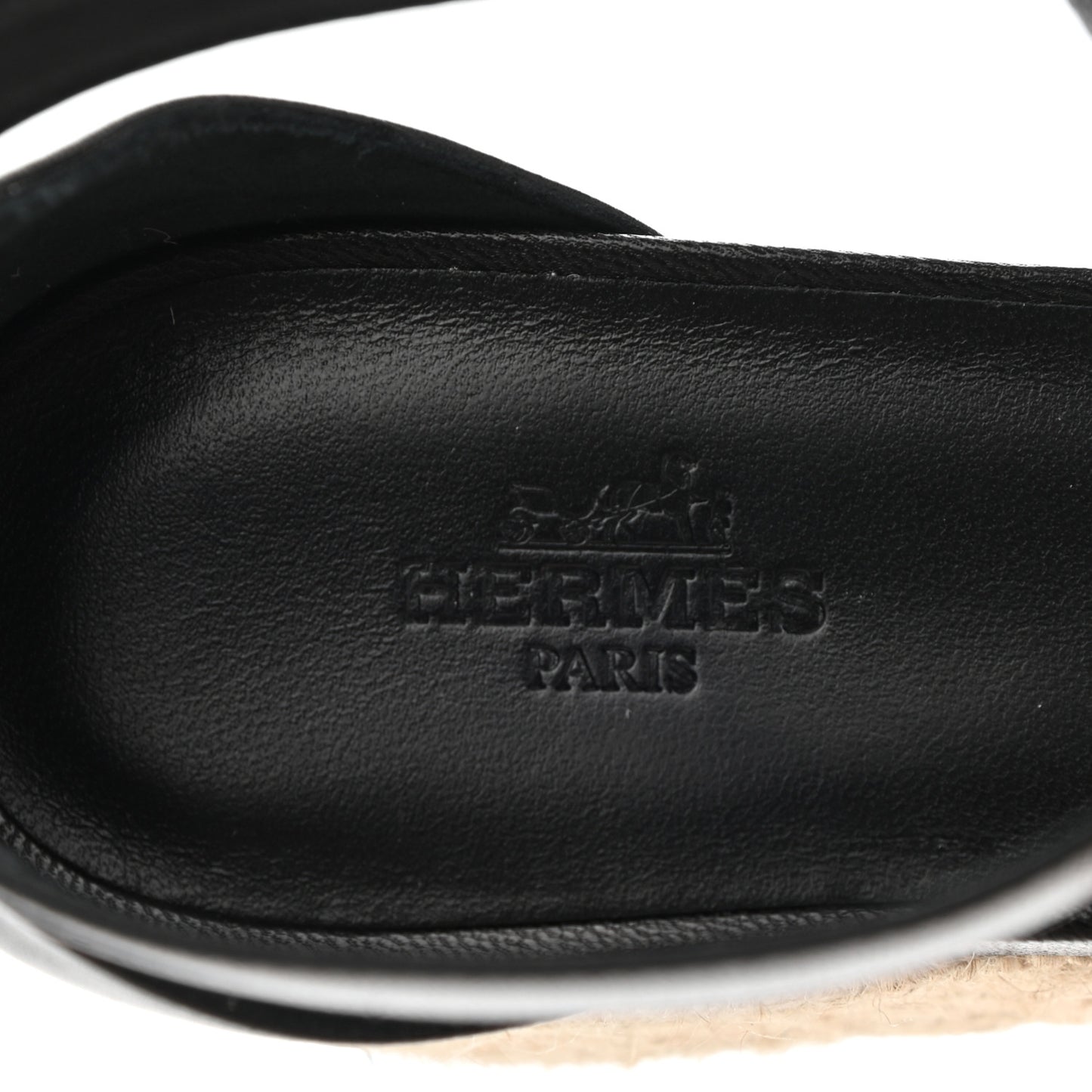 Goatskin Elda Espadrille Wedge Sandals 38 Black