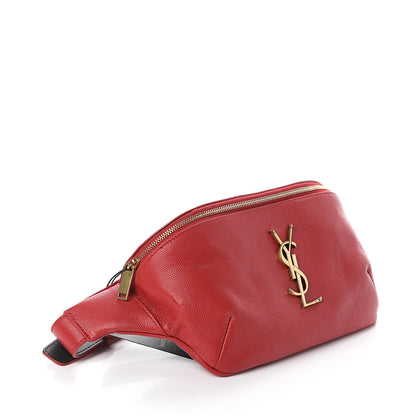 Saint Laurent Grain De Poudre Monogram Belt Bag Rouge Eros 3 of 7