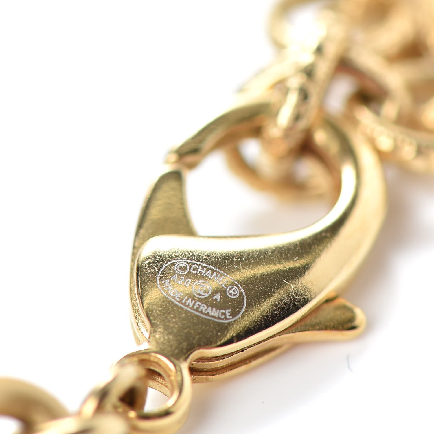 Chanel Pearl Lambskin CC Camellia Necklace Black Gold 4 of 4