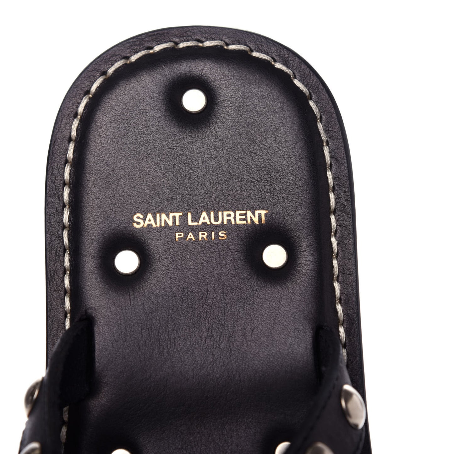 Calfskin Studded Dash Lux Flat Sandals 39 Black