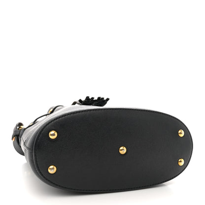 Gucci Softy Wonka Textured Dollar Calfskin Mini Diana Bucket Bag Black 4 of 12