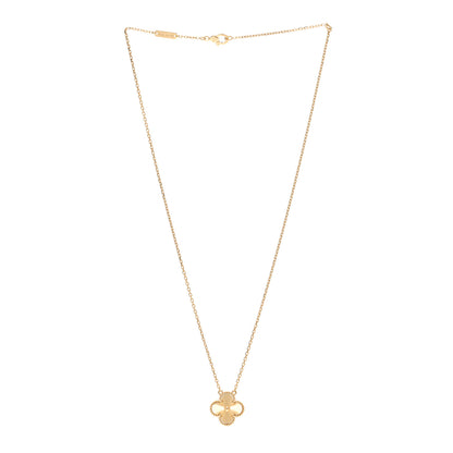 Van Cleef & Arpels 18K Yellow Gold Guilloche Vintage Alhambra Pendant Necklace 3 of 6