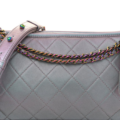 Chanel Iridescent Lambskin Calfskin Quilted Medium Gabrielle Hobo Light Purple 8 of 10