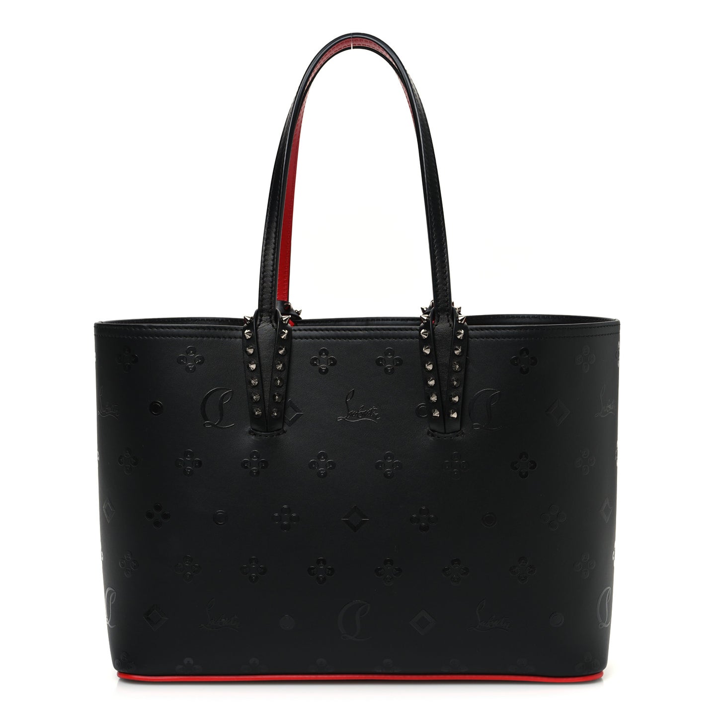 Calfskin Loubinthesky East West Cabata Tote Black
