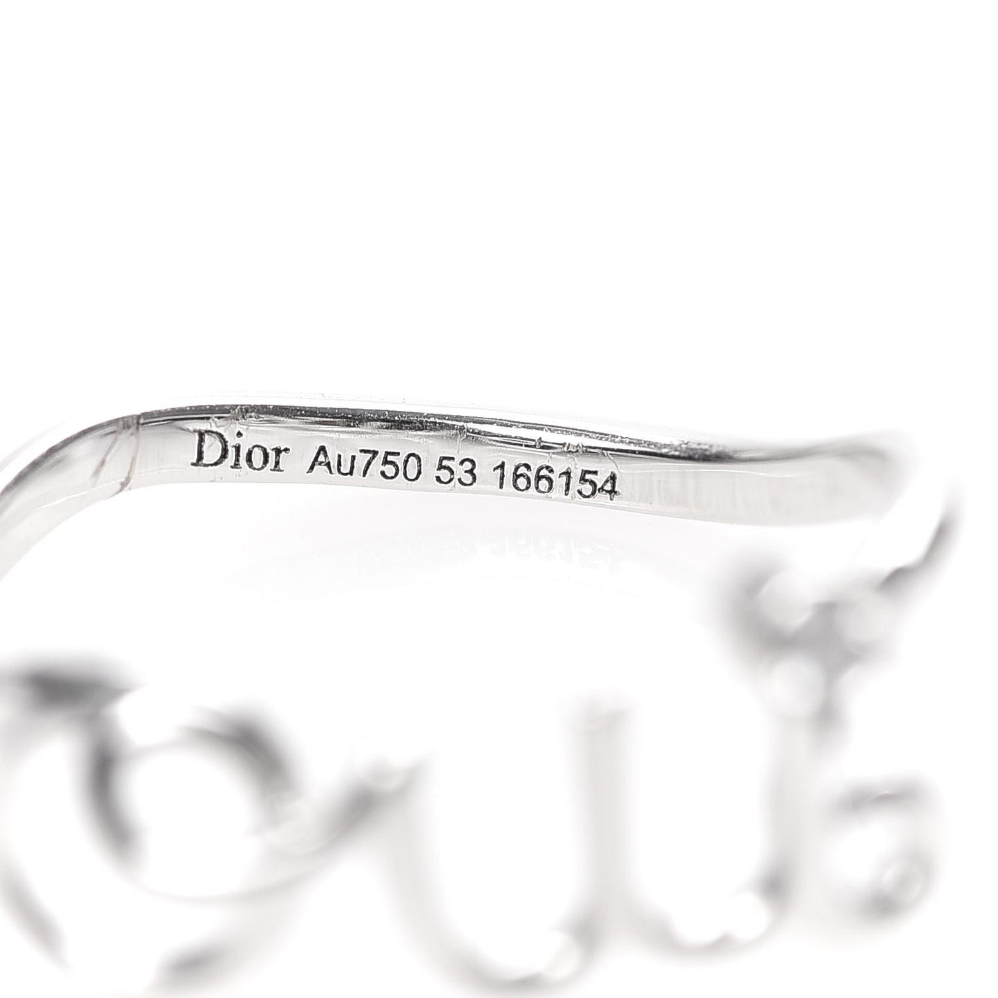 18K White Gold Diamond Oui Ring 53 6.5