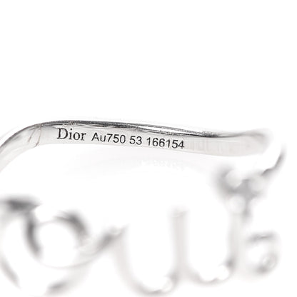 Christian Dior 18K White Gold Diamond Oui Ring 53 6.5 5 of 5