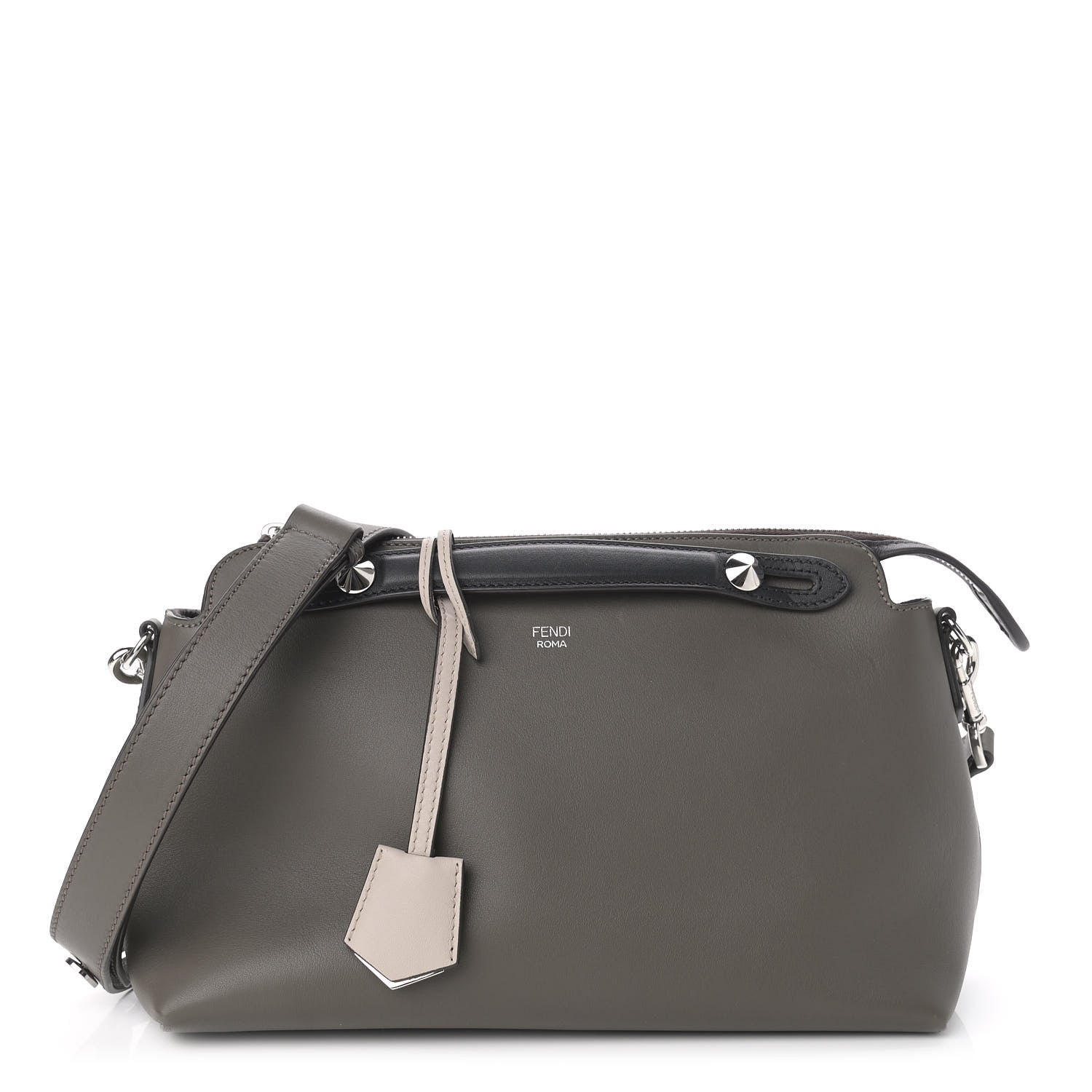 Fendi Vitello Dolce 4 Color Medium By The Way Boston Bag Carbone Grigio Polvere Multicolor 1 of 9
