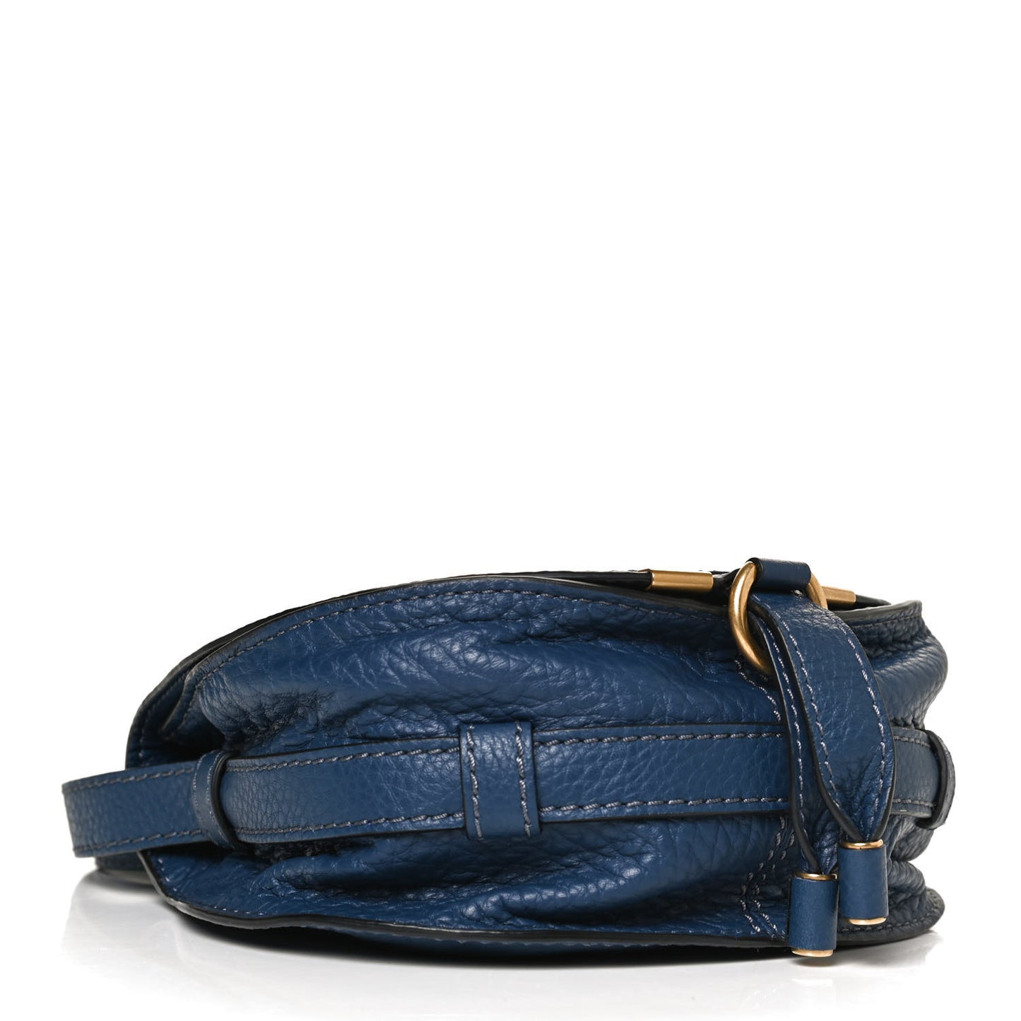 Calfskin Mini Marcie Round Crossbody Bag Royal Navy