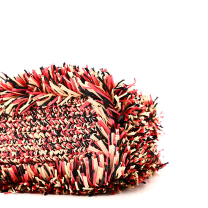 Chanel Raffia Fringe Nano Kelly Shopper Red Beige Black 10 of 10