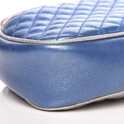 Gucci Laminated Nappa Trapuntata Mini Zumi Dome Shoulder Bag Rosso Marine Argento 5 of 9