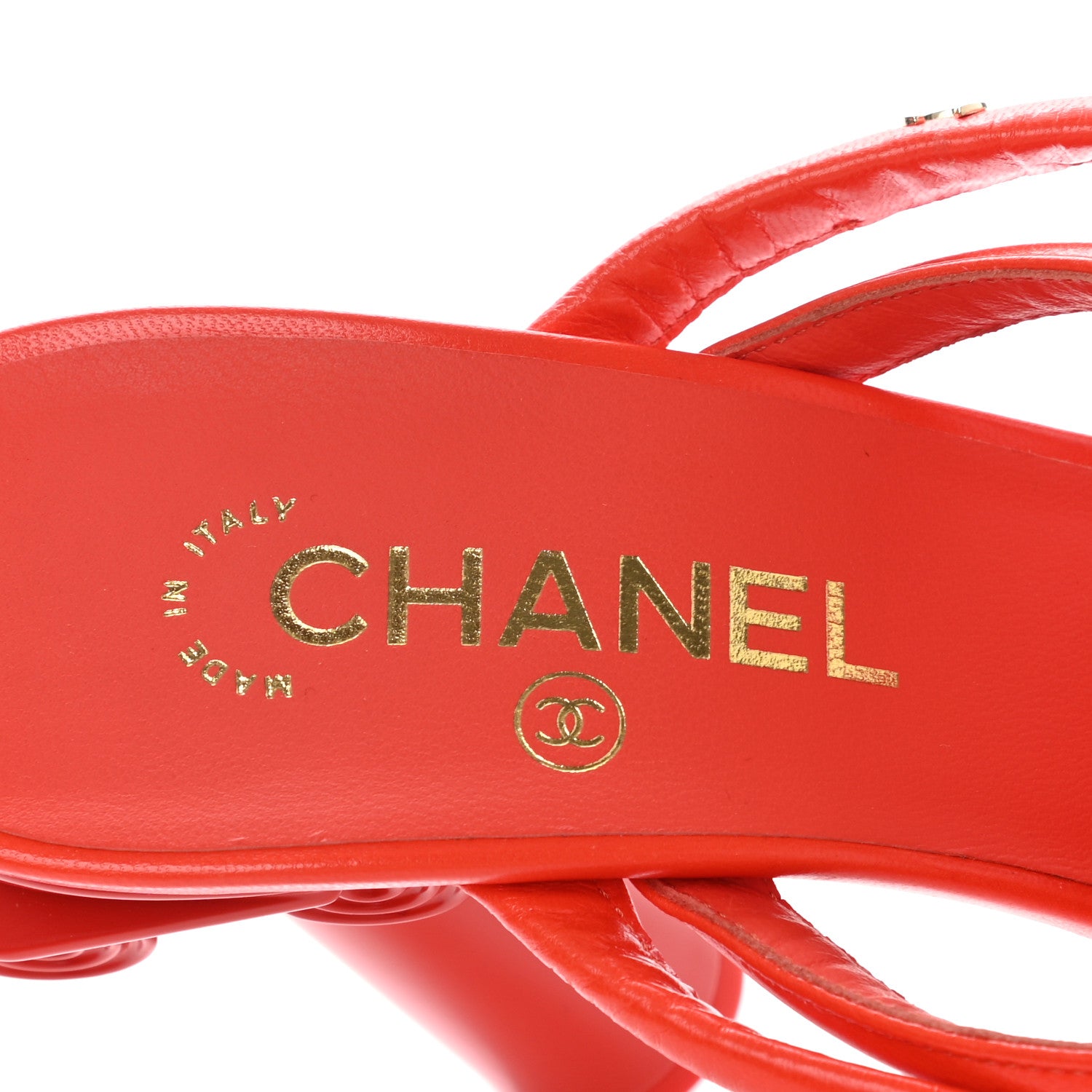 Chanel Goatskin Parthenon Platform Sandals 40.5 Orange 7 of 9